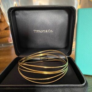 Authentic Vintage Tiffany & Co. Elsa Peretti Five Ring Wave 18K bracelet